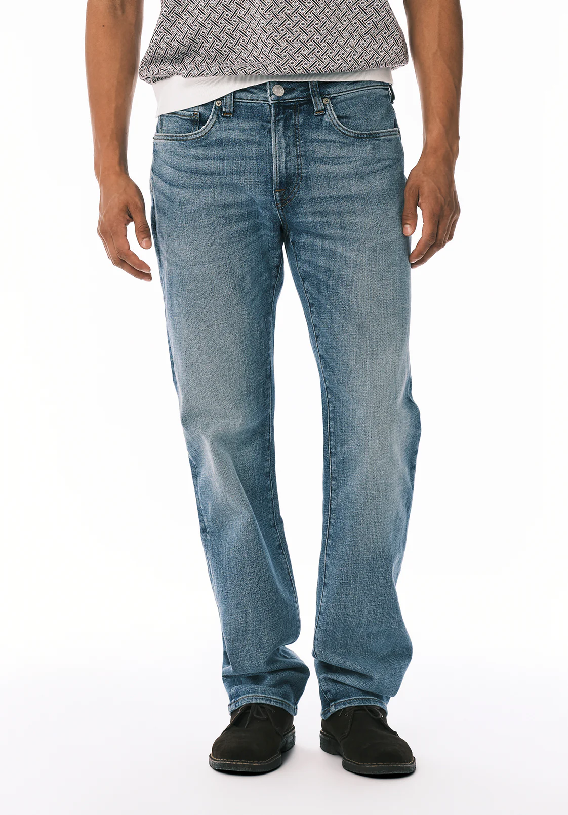 Driven Men's Relaxed Straight Jeans, Worn Out Blue - BM26155 - Image 2