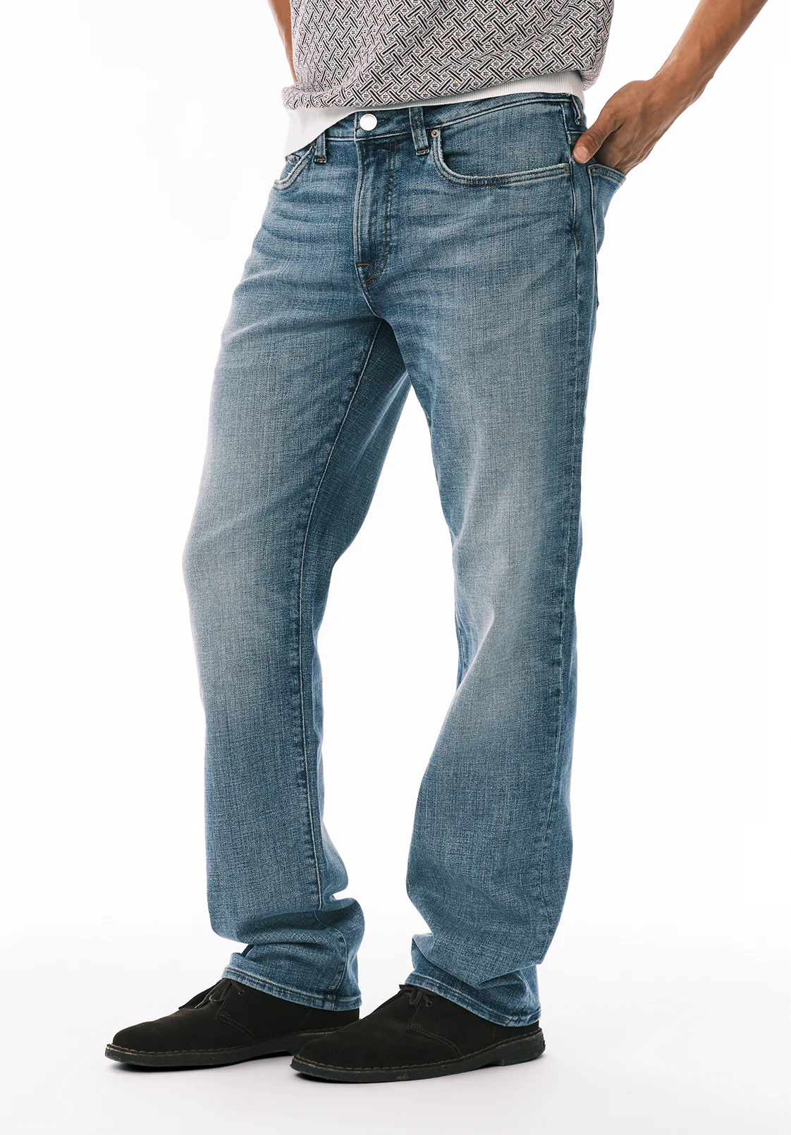 Driven Men's Relaxed Straight Jeans, Worn Out Blue - BM26155 - Image 3