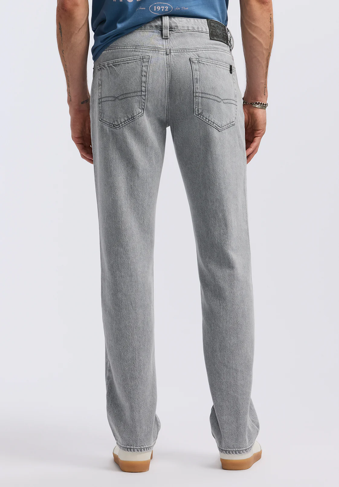 Driven Men's Relaxed Straight Jeans, Grey - BM26084 - Image 4