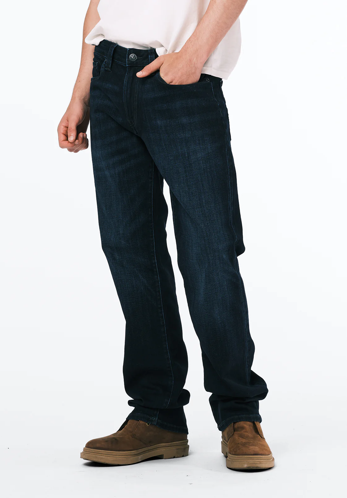 Driven Men's Relaxed Straight Jeans, Authentic and Deep Indigo - BM22137 - Image 3
