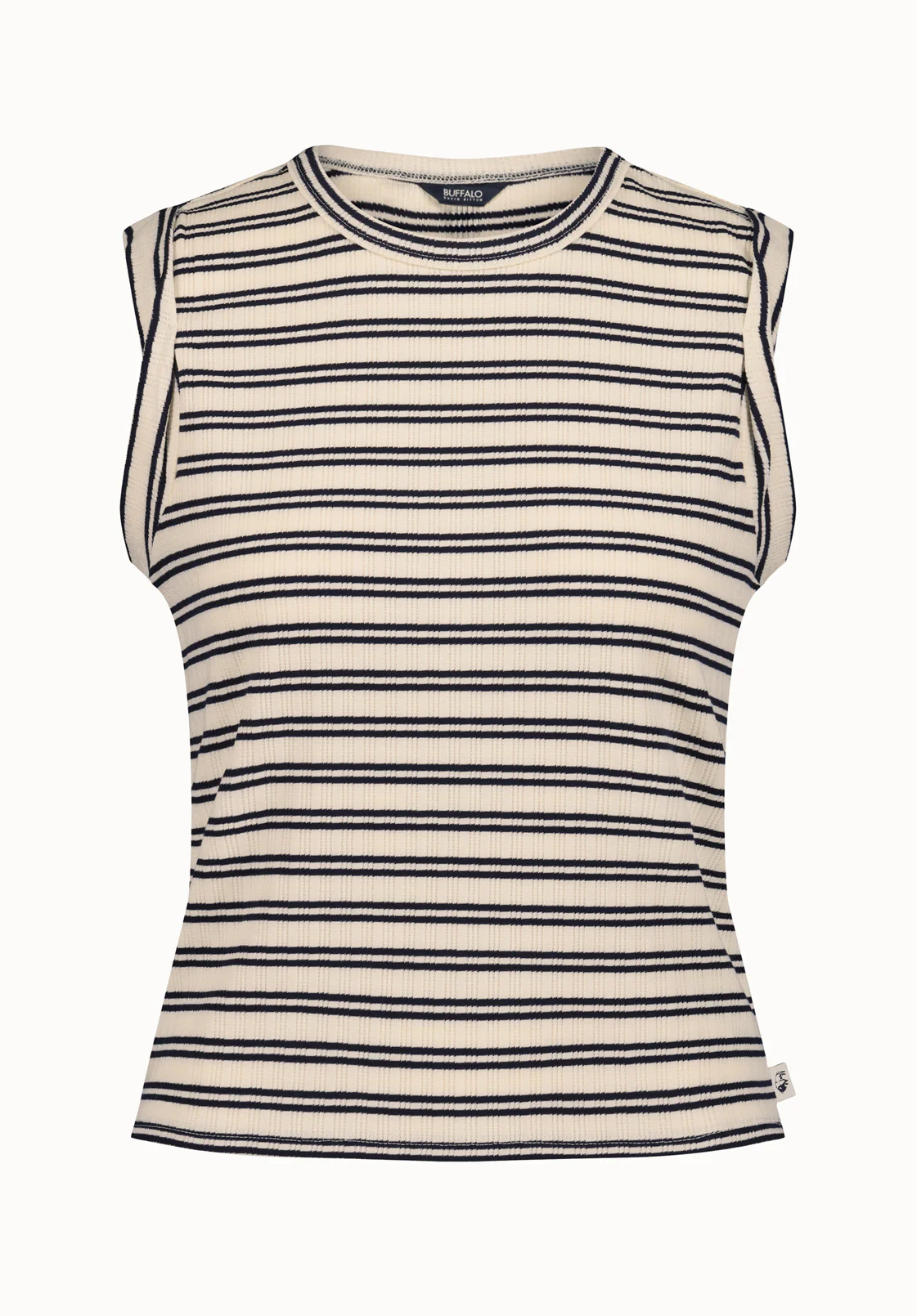 Elayne Women’s Sleeveless Striped Top, Marshmallow - KT0180P - Image 5