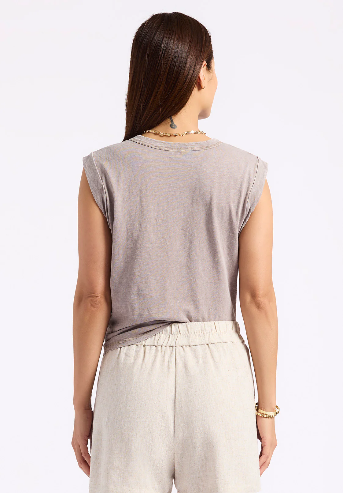 Elayne Women’s Sleeveless Top, Driftwood - KT0230P - Image 3