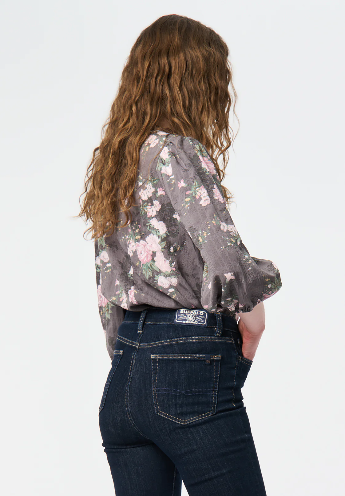 Emilijah Women's Puff Sleeve Floral Blouse, Floral Bouquet - WT0202 - Image 3