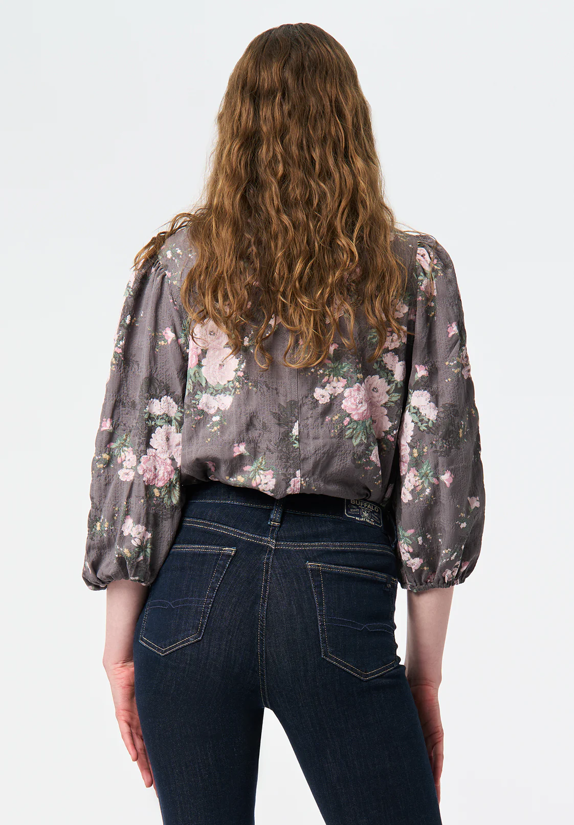 Emilijah Women's Puff Sleeve Floral Blouse, Floral Bouquet - WT0202 - Image 4