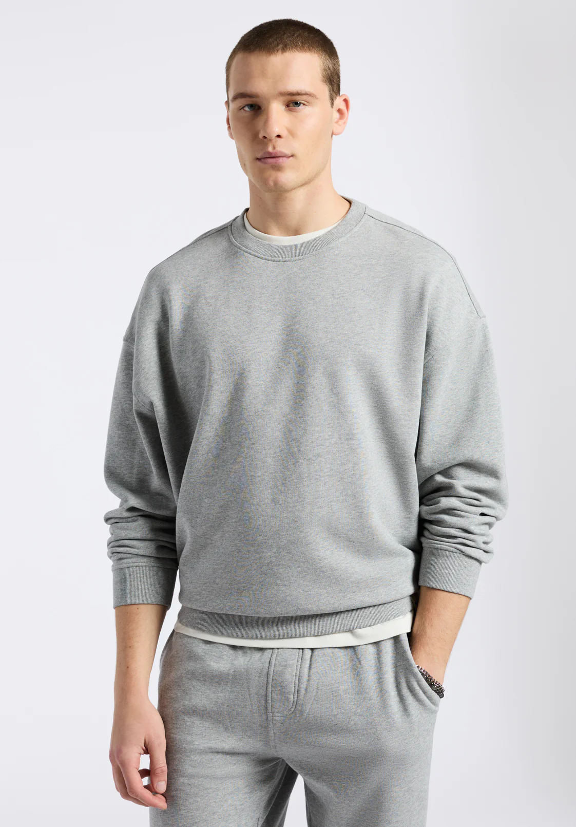 Famke Men's Relaxed Sweatshirt, Heather Grey - BM24541 - Image 3