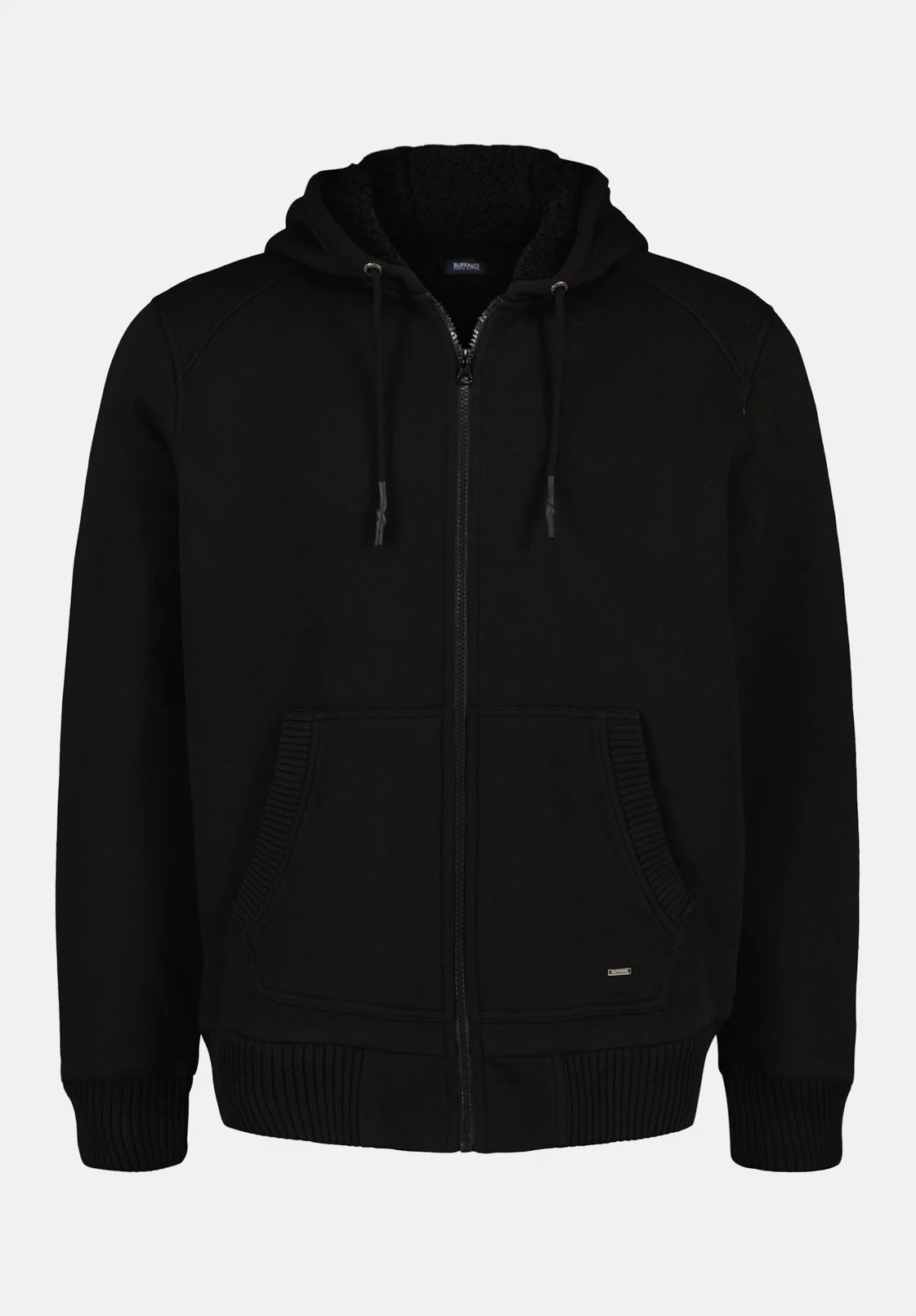Fasox Men's Sherpa Lined Full-Zip Hoodie, Black - BM24735 - Image 5