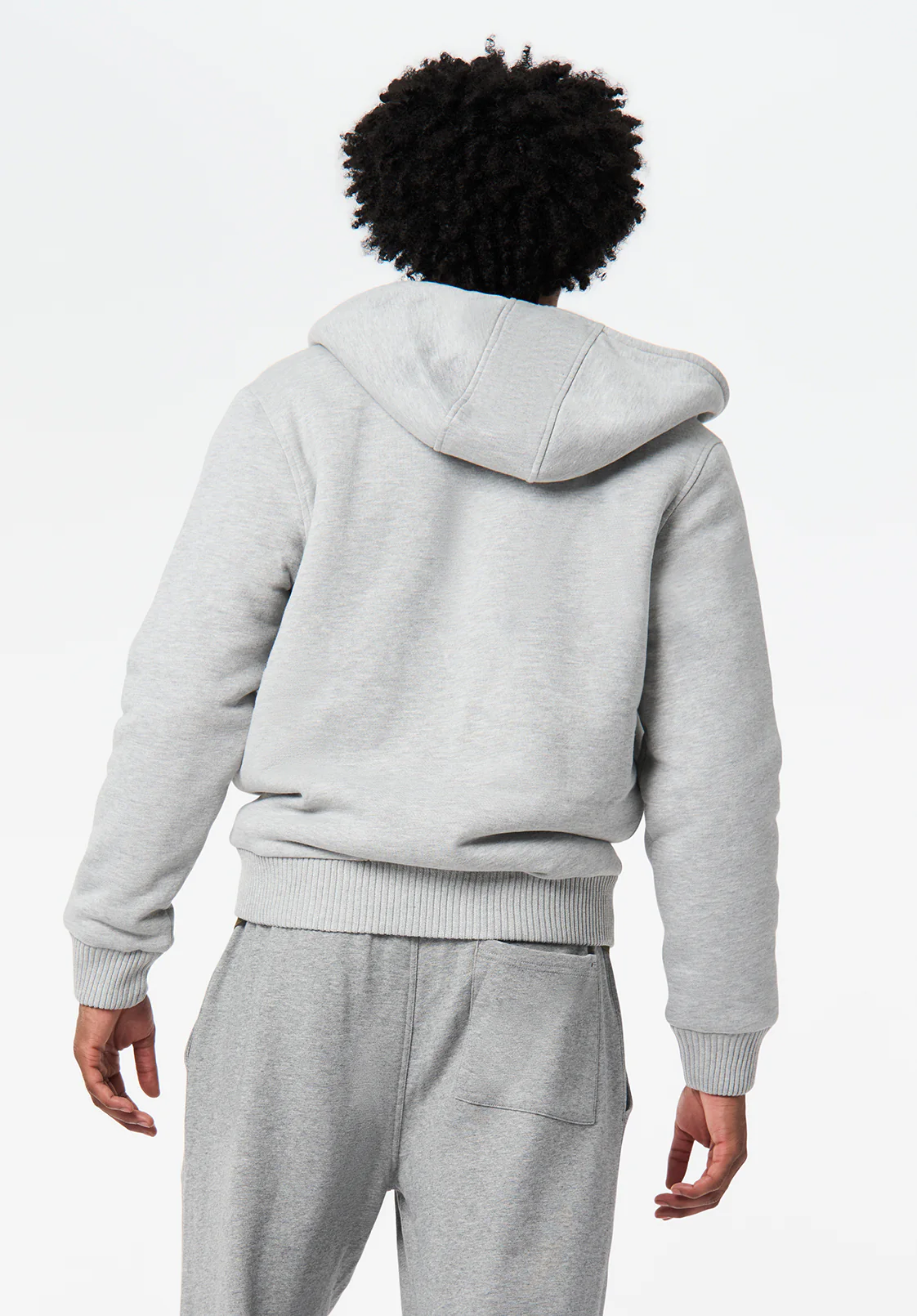 Fasox Men's Sherpa Lined Full-Zip Hoodie, Heather Grey - BM24735 - Image 4