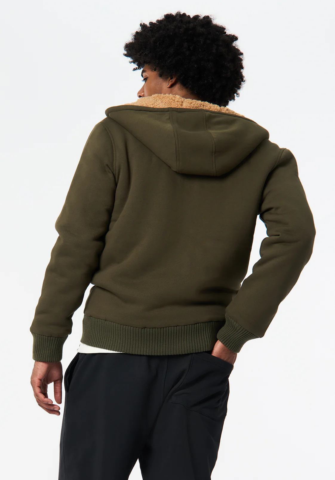 Fasox Men's Sherpa Lined Full-Zip Hoodie, Fern - BM24735 - Image 2