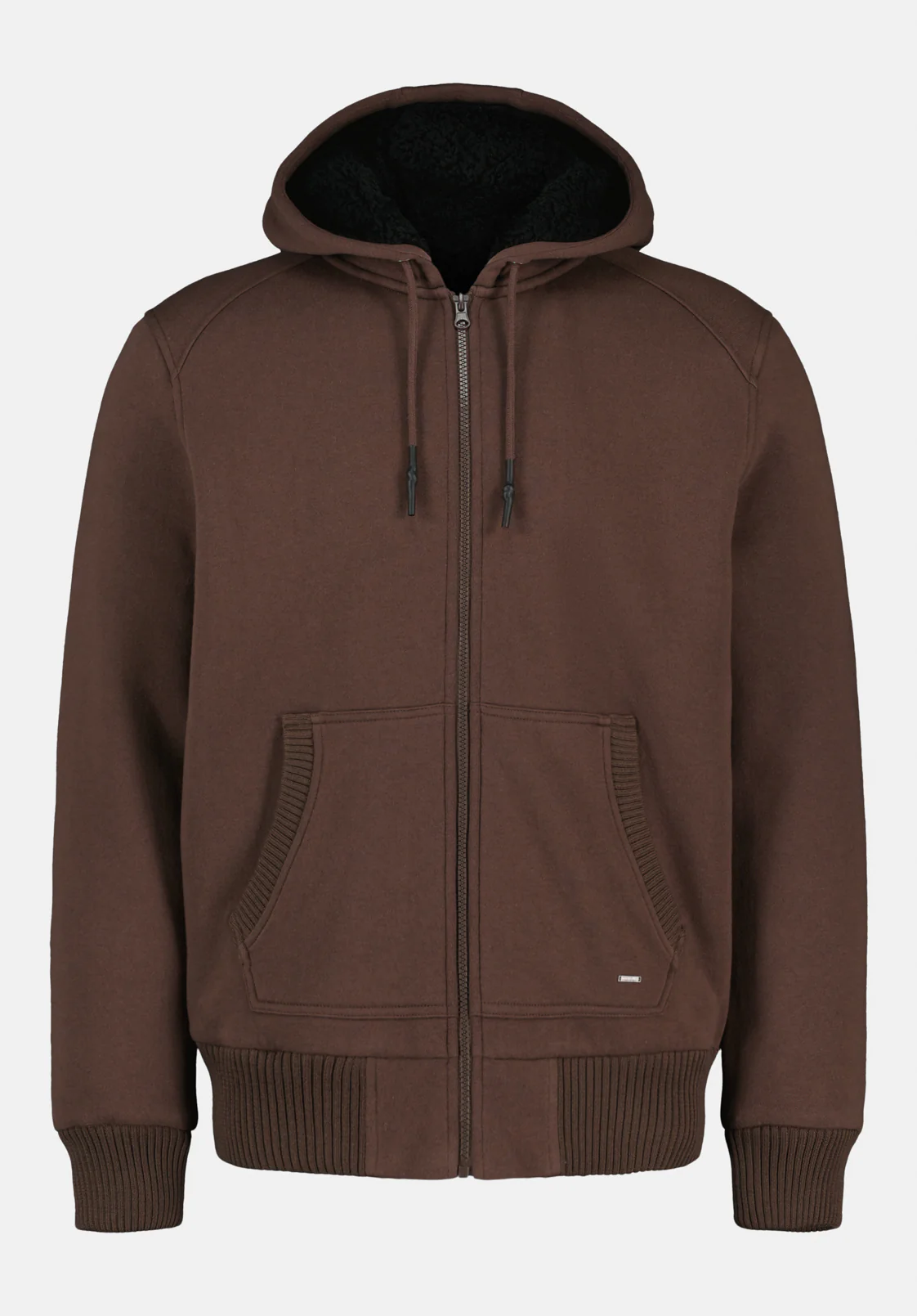 Fasox Men's Sherpa Lined Full-Zip Hoodie, Chocolate Brown - BM24735 - Image 5