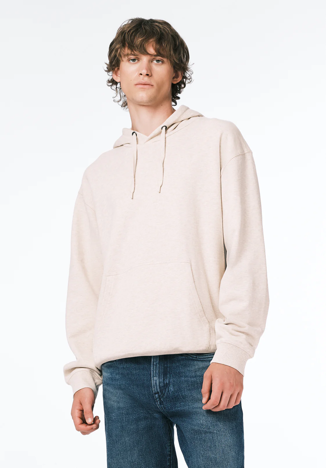 Finley Men's Relaxed Hoodie, Heather Beige - BM24741 - Image 2
