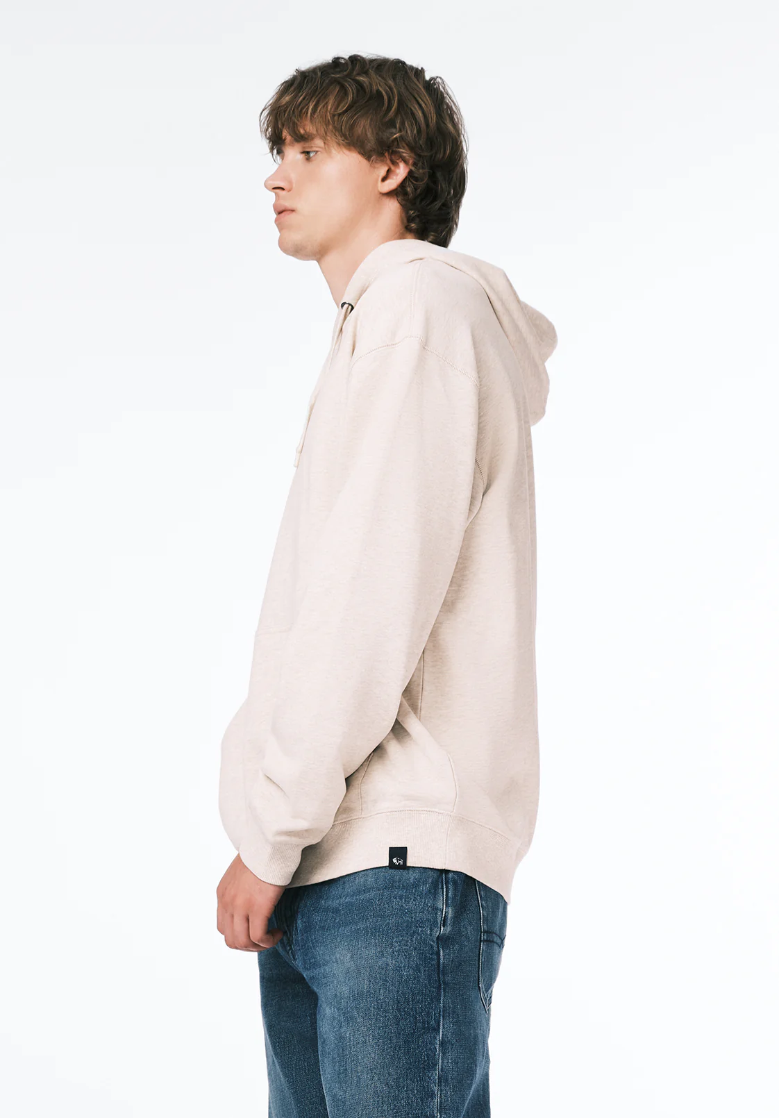 Finley Men's Relaxed Hoodie, Heather Beige - BM24741 - Image 3