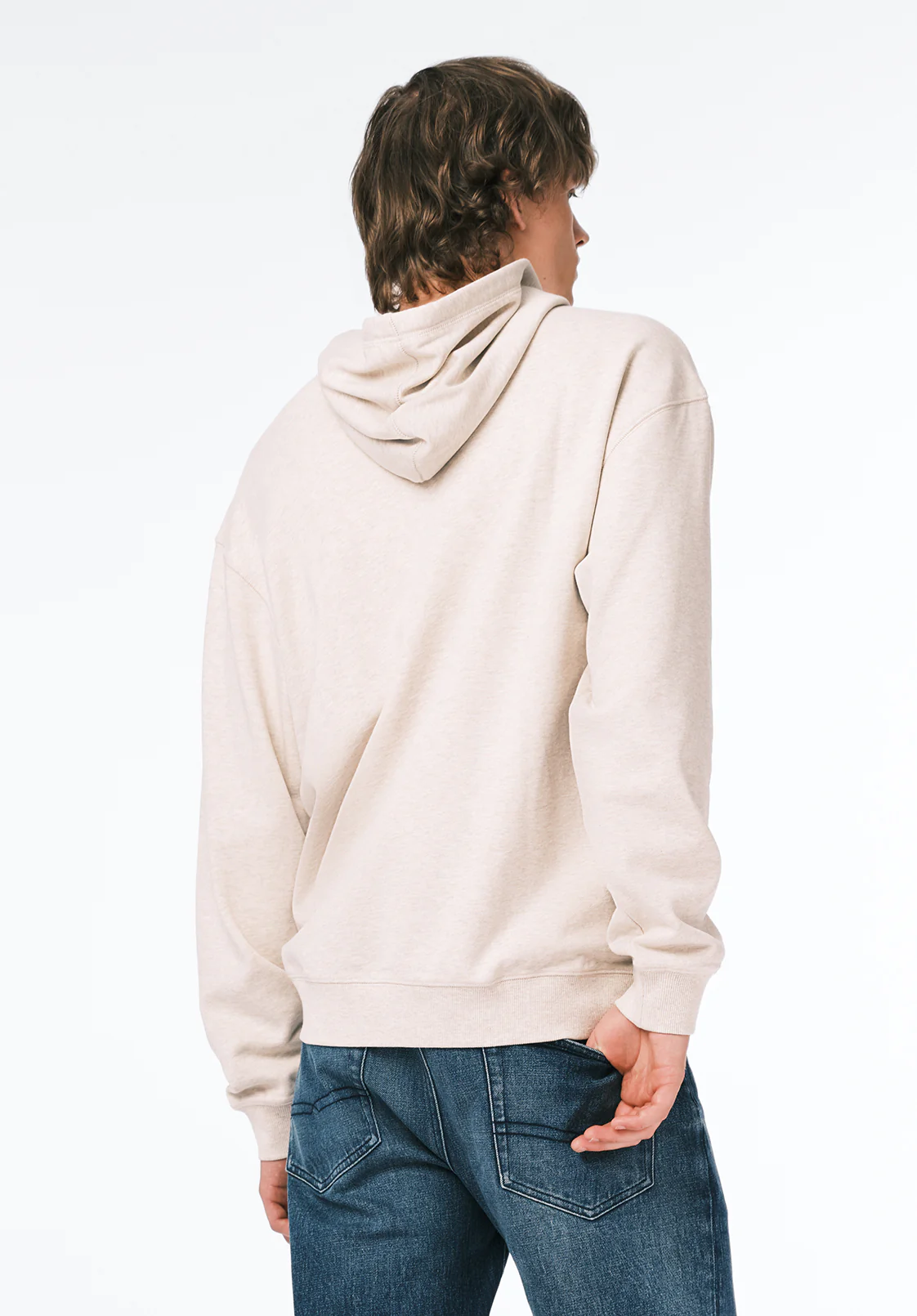 Finley Men's Relaxed Hoodie, Heather Beige - BM24741 - Image 4