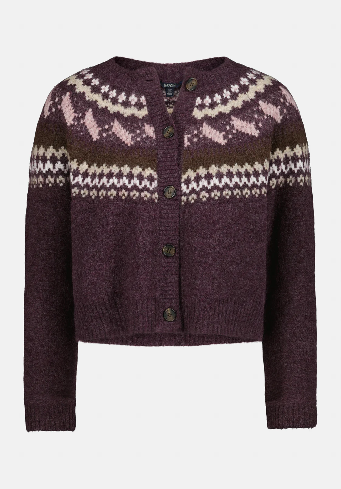 Frederick Women's Fair Isle Cardigan, Fig - SW0152 - Image 5