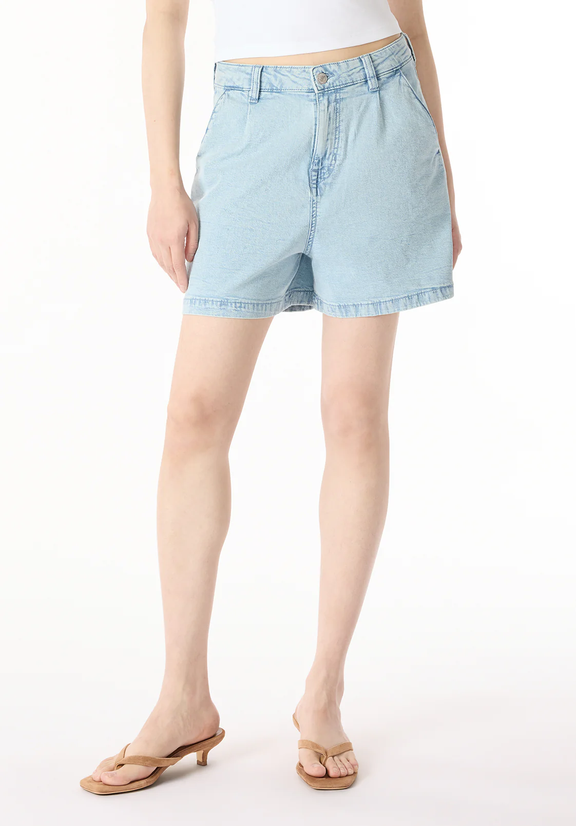 Gaga Women's Denim Shorts, Bleach Blue - BL16073 - Image 2