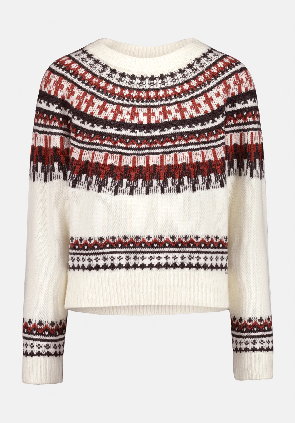 Glenda Women's Fair Isle Sweater, Ivory - SW0149 - Image 5