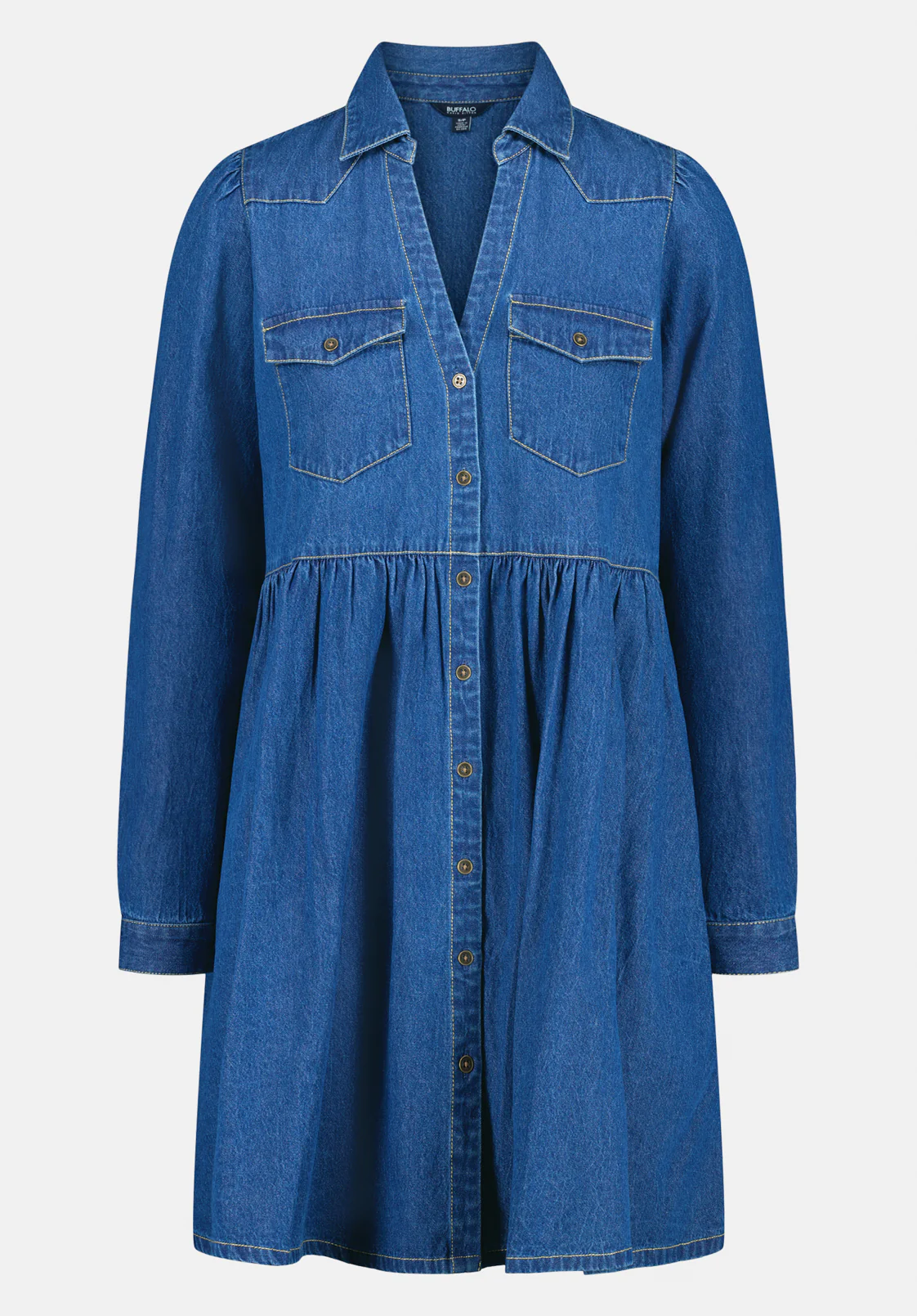 Gracelynn Women's Denim Shirt Dress, True Blue - WD0110 - Image 5