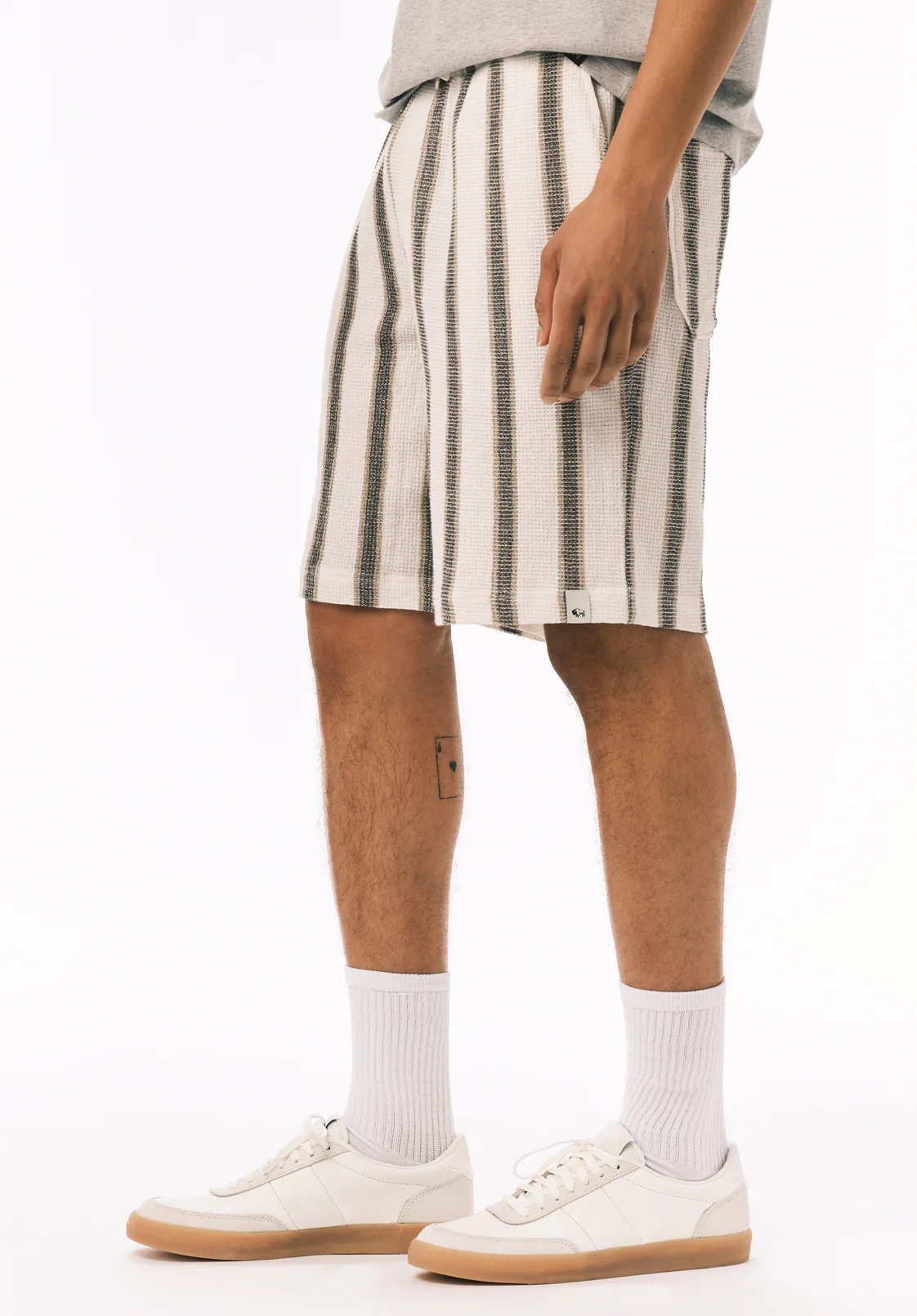 Haladir Men's Striped Pull-On Shorts, Milk - BM24812 - Image 3