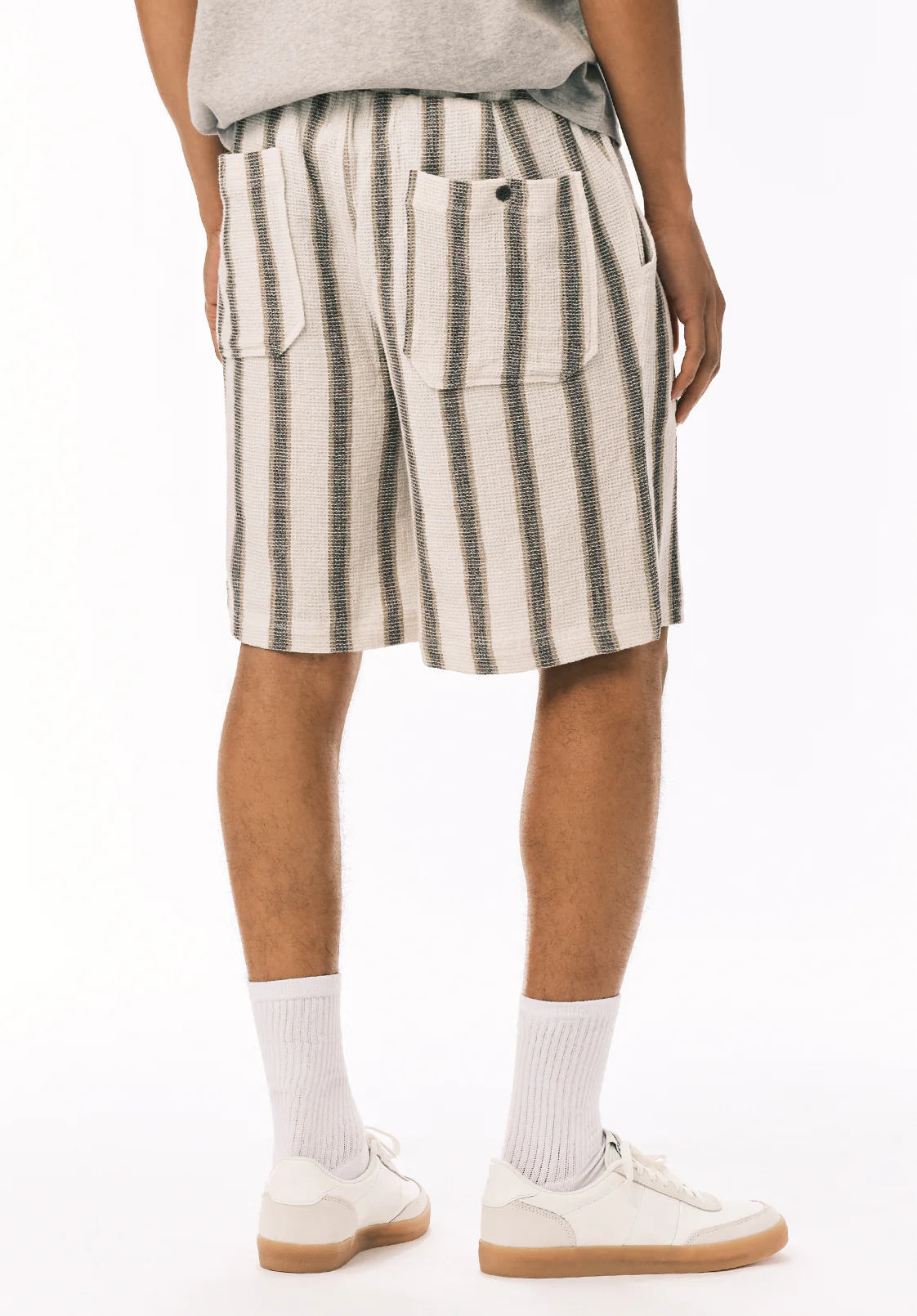 Haladir Men's Striped Pull-On Shorts, Milk - BM24812 - Image 4