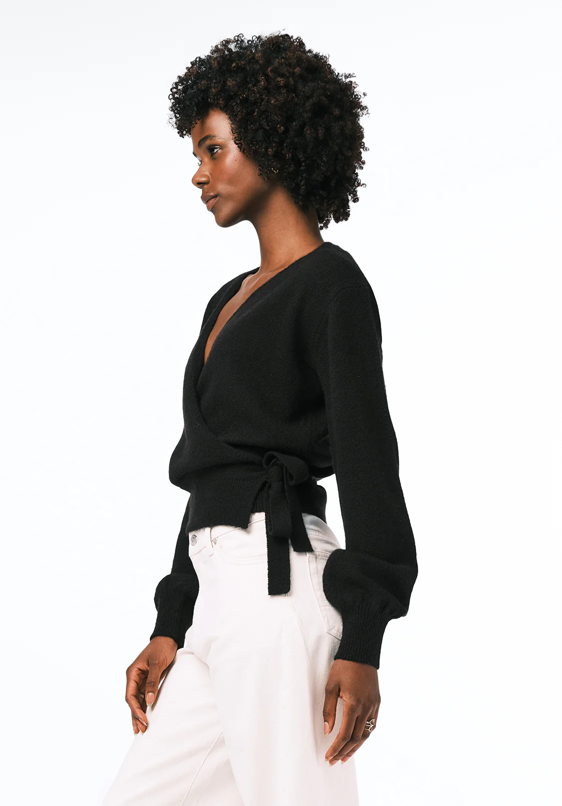Jadis Women's Wrap Front Sweater, Black - SW0099 - Image 3