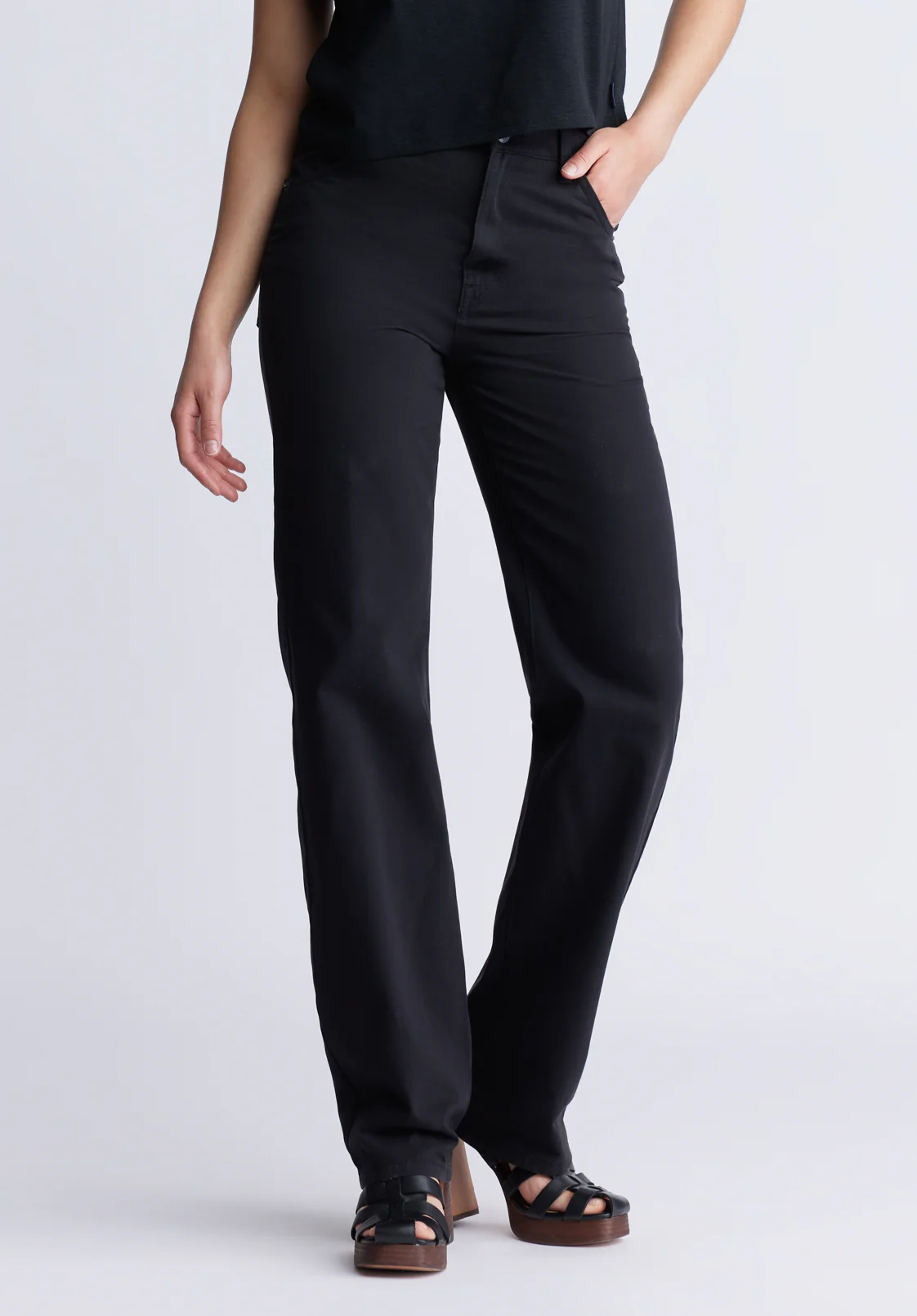 Jane Women's Super High Rise Loose Straight Pants, Black - BL15966 - Image 2