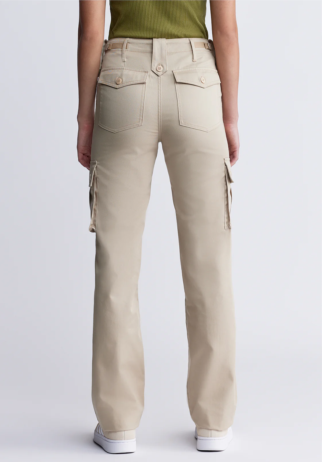 Jane Women's High Rise Loose Straight Pants, Safari - BL15975 - Image 4