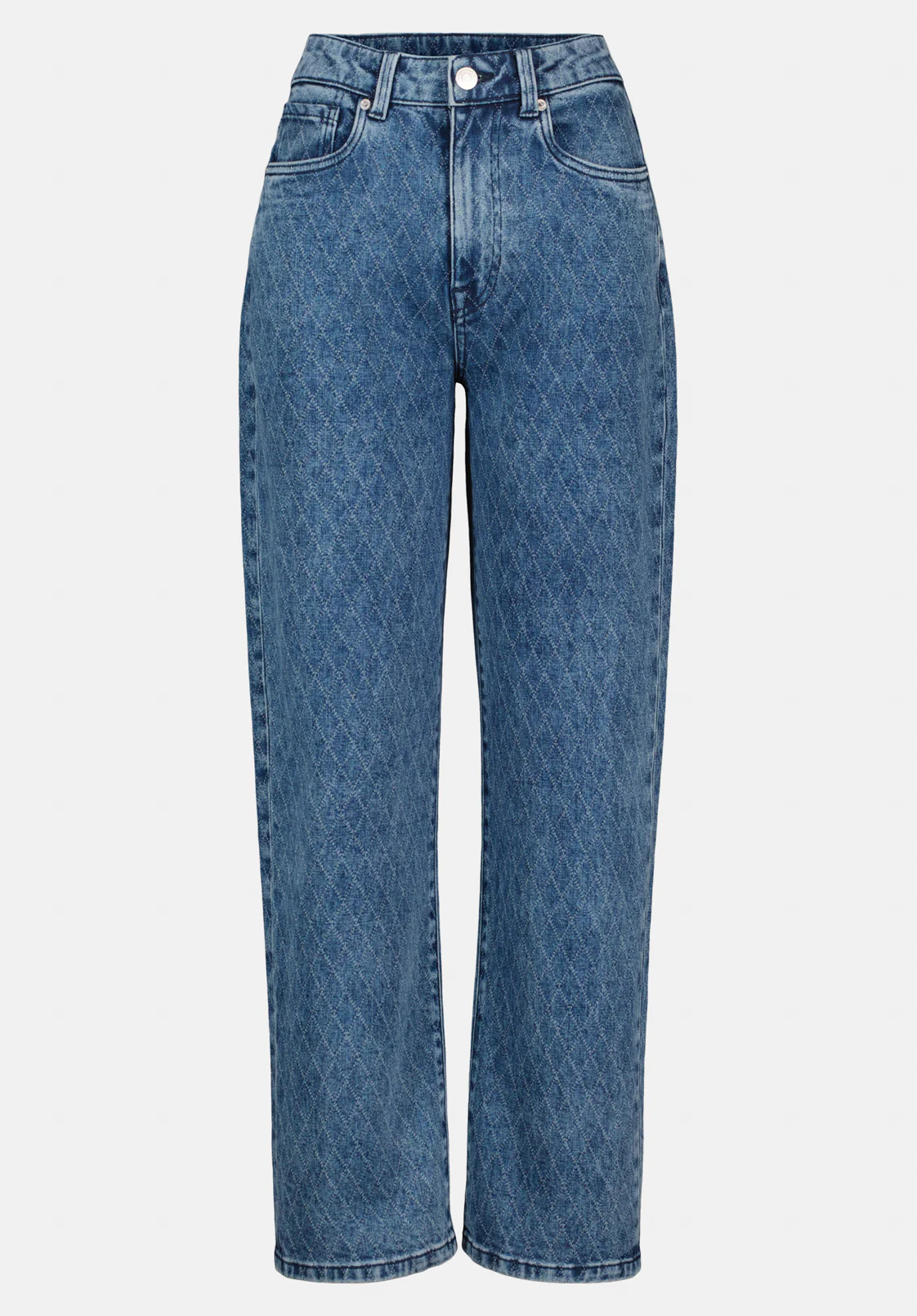 Jane Women's Super High Rise Loose Straight Jeans, Sanded And Contrasted - BL16117 - Image 5