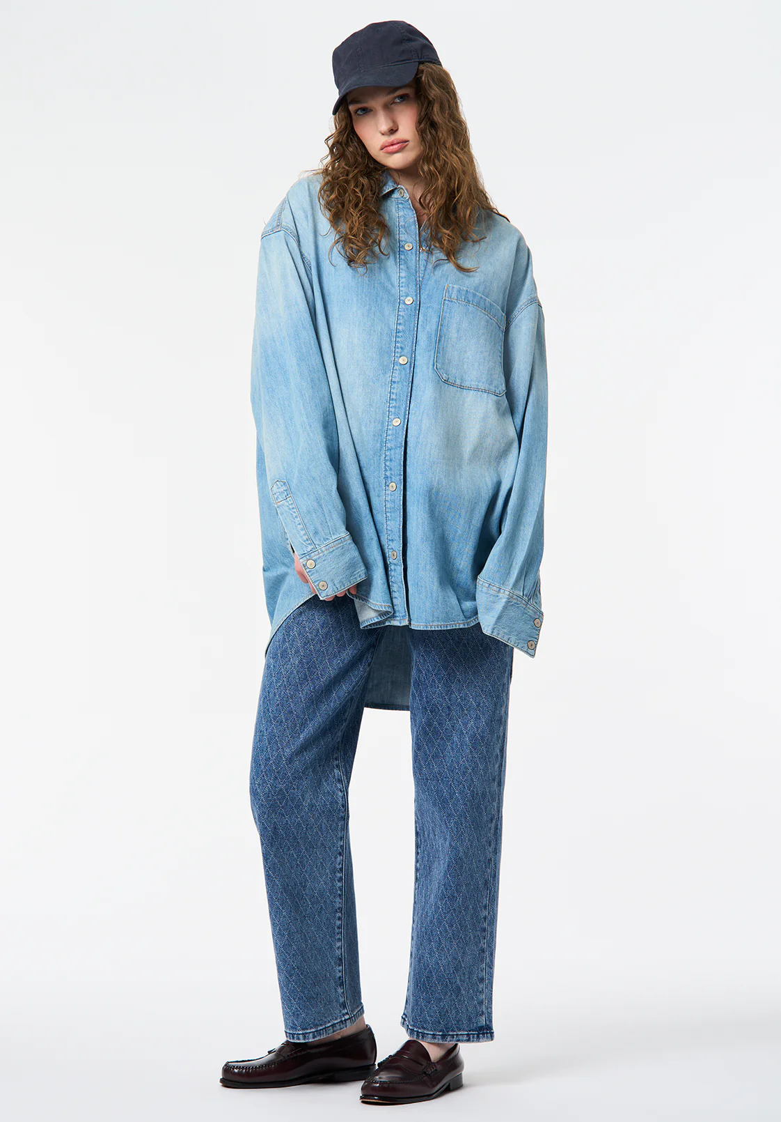 Jane Women's Super High Rise Loose Straight Jeans, Sanded And Contrasted - BL16117 - Image 6