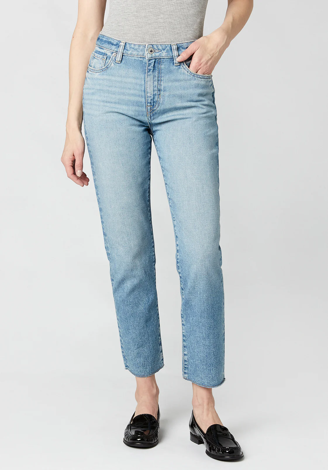 Jayden Women's High Rise Straight Jeans, Light Vintage - BL15792 - Image 2