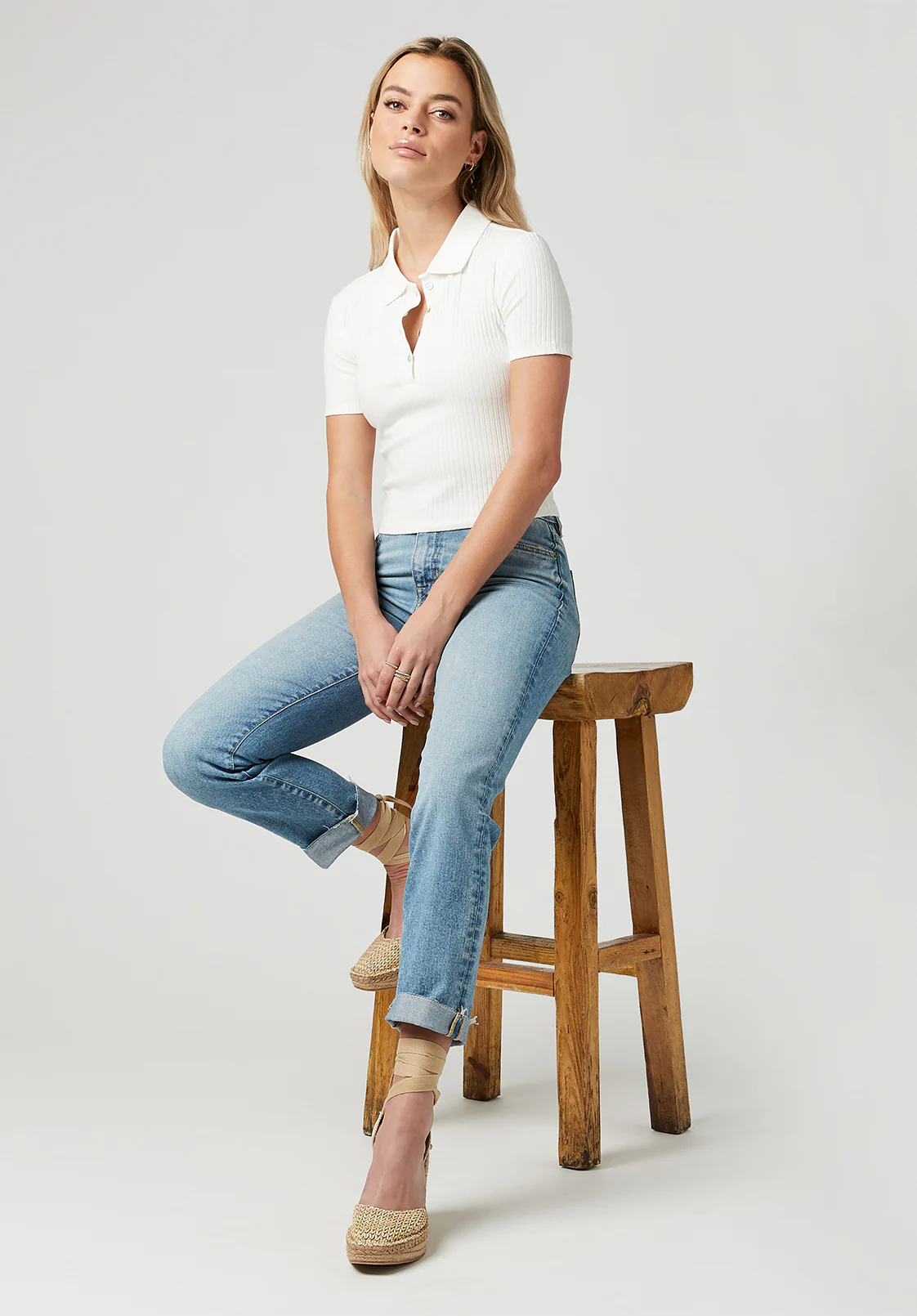 Jayden Women's High Rise Straight Jeans, Light Vintage - BL15792 - Image 5