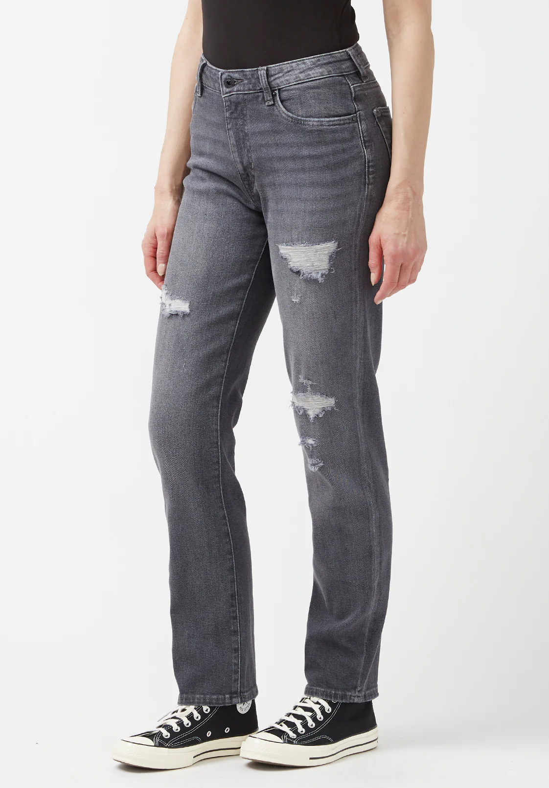 Jayden Women's High Rise Straight Jeans, Authentic Grey - BL15845 - Image 3