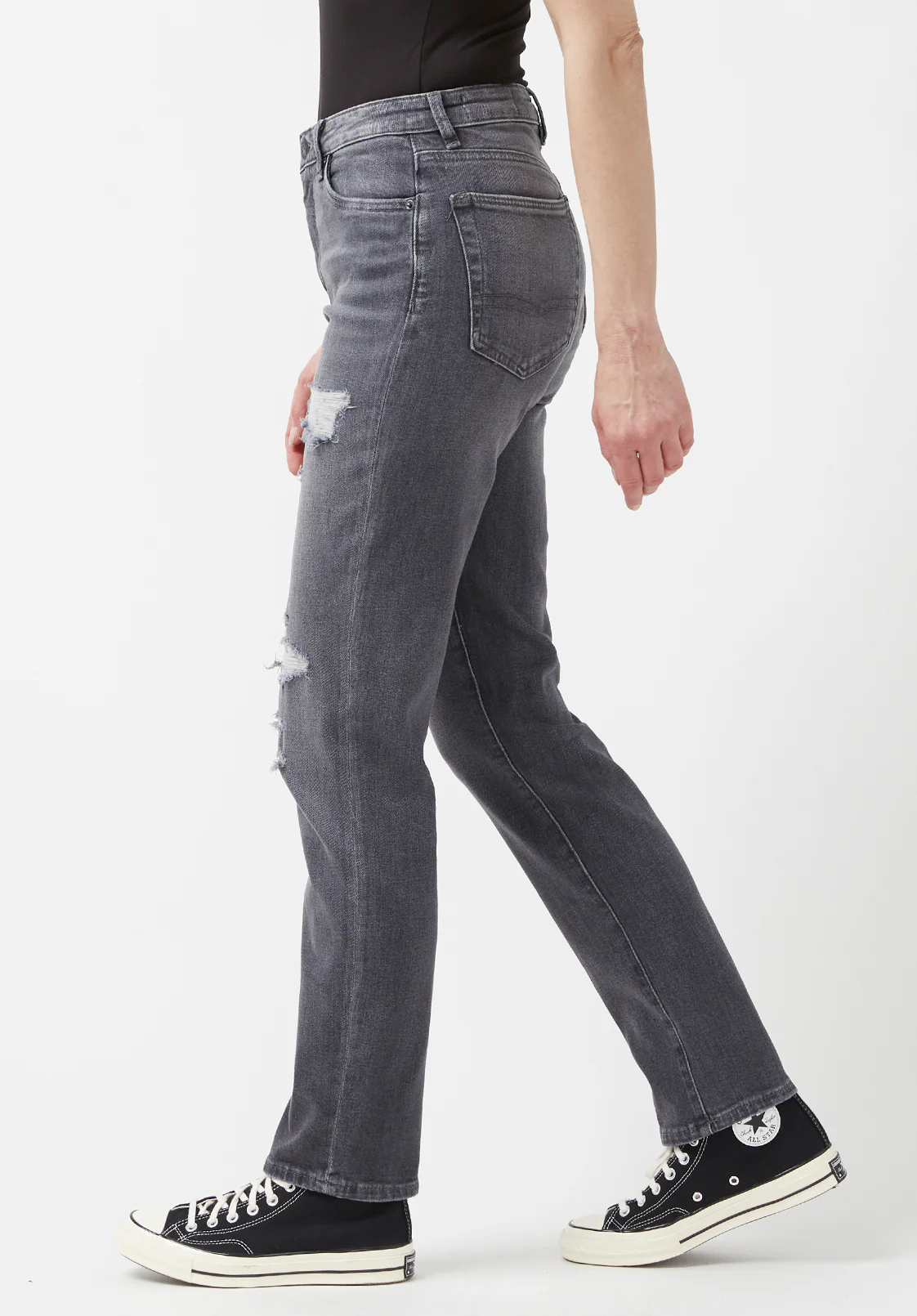 Jayden Women's High Rise Straight Jeans, Authentic Grey - BL15845 - Image 4