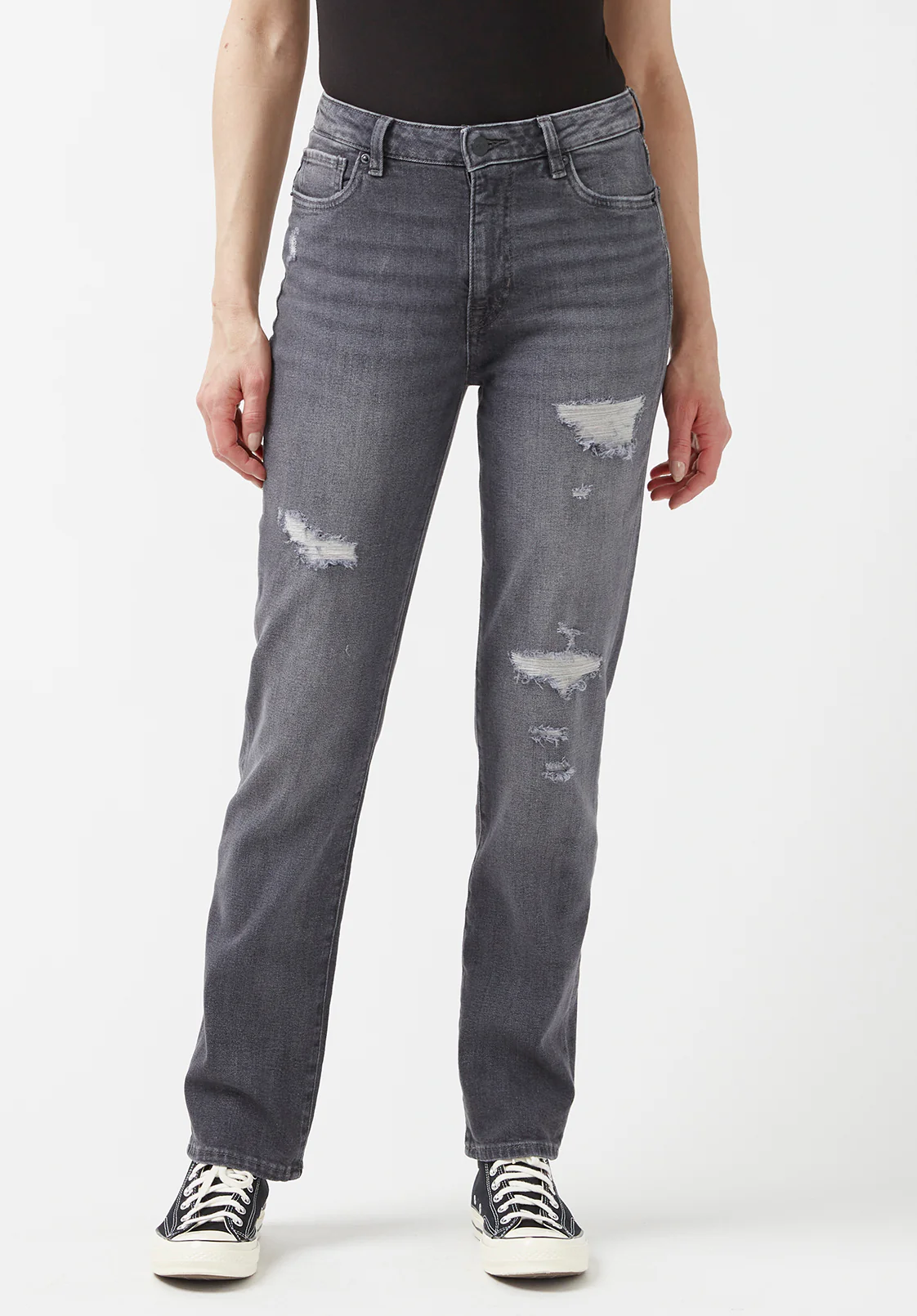Jayden Women's High Rise Straight Jeans, Authentic Grey - BL15845 - Image 6