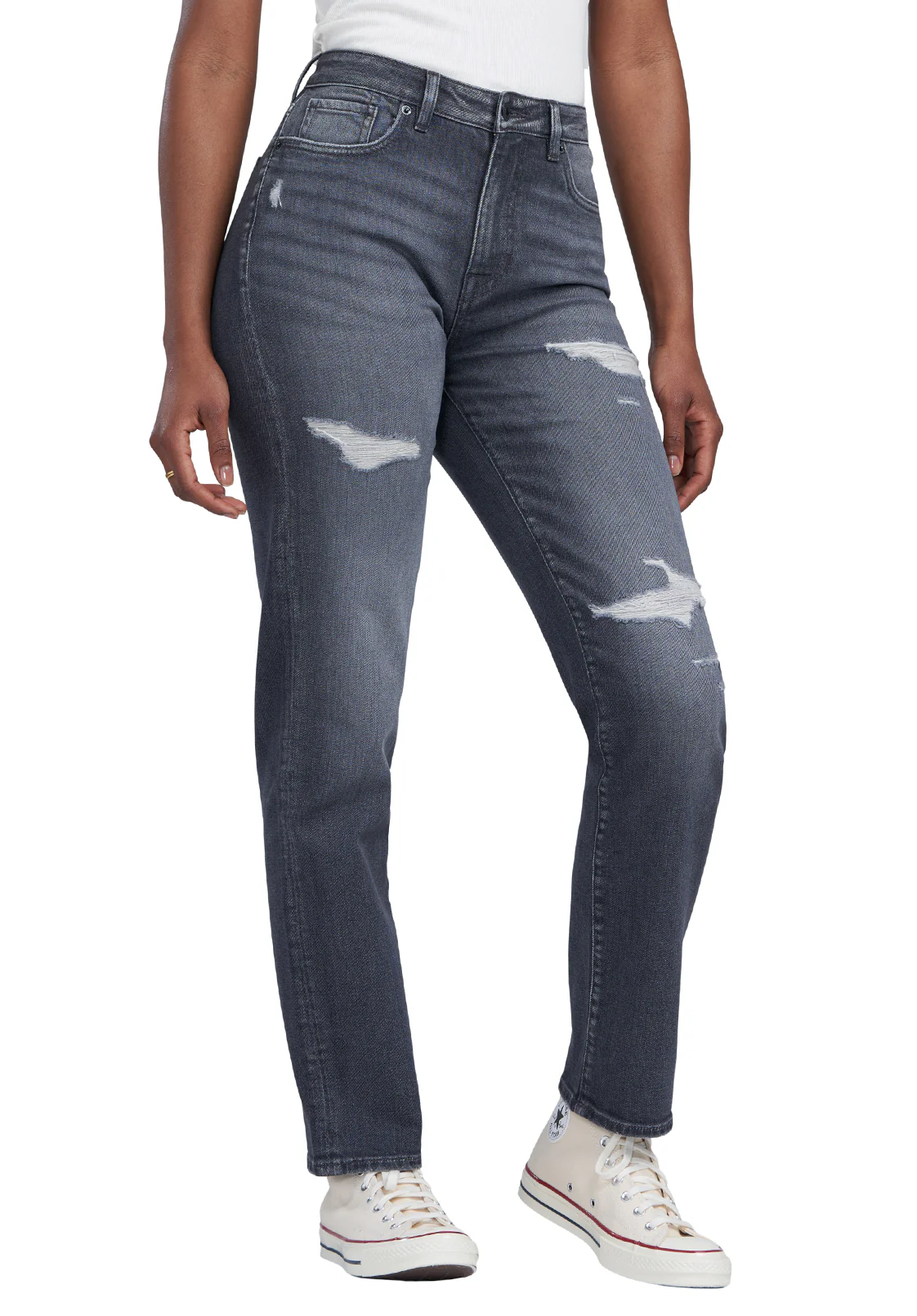 Jayden Women's High Rise Straight Jeans, Authentic Grey - BL15845 - Image 7