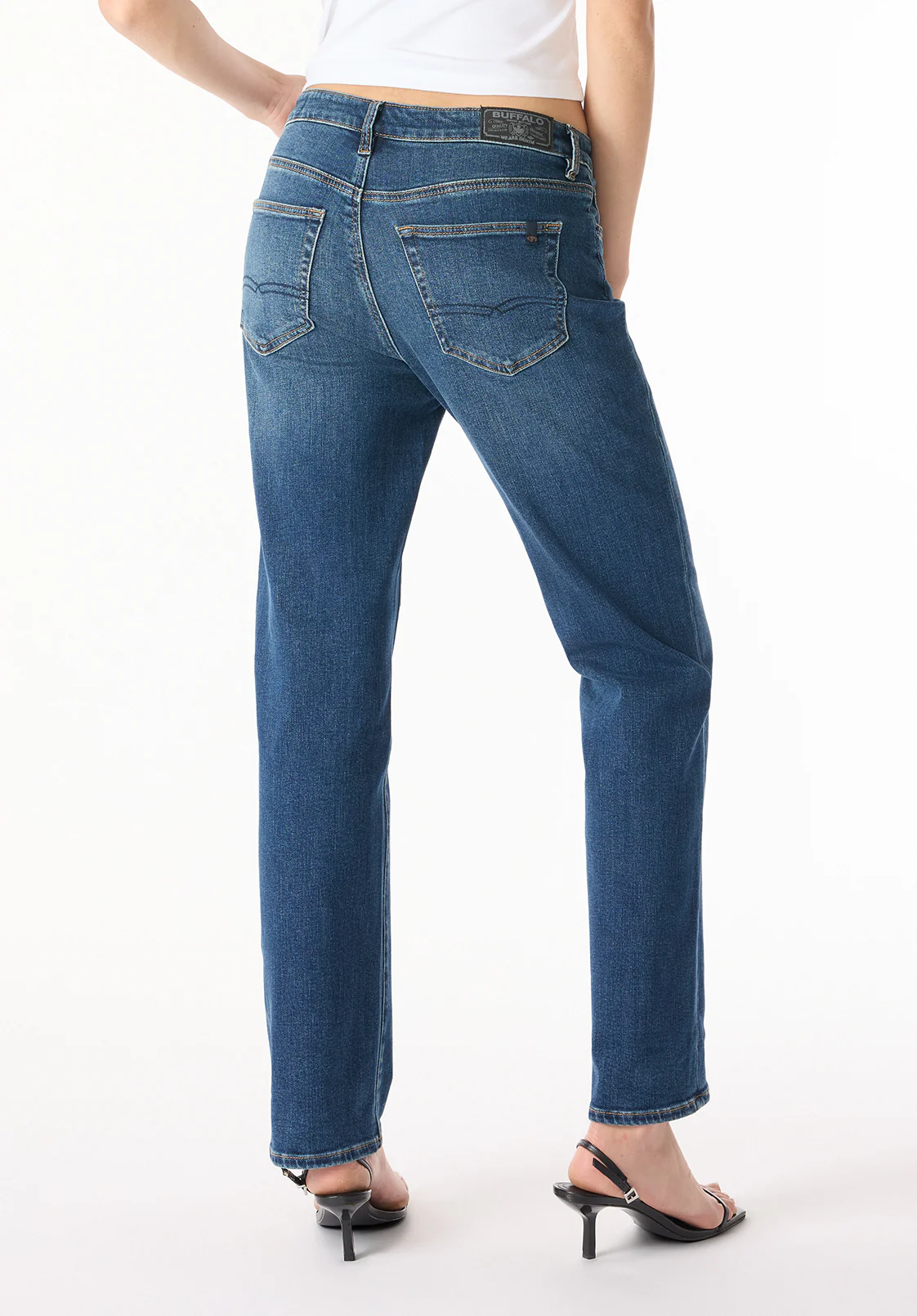 Jayden Women's High Rise Straight Jeans, Indigo Contrast - BL16062 - Image 4