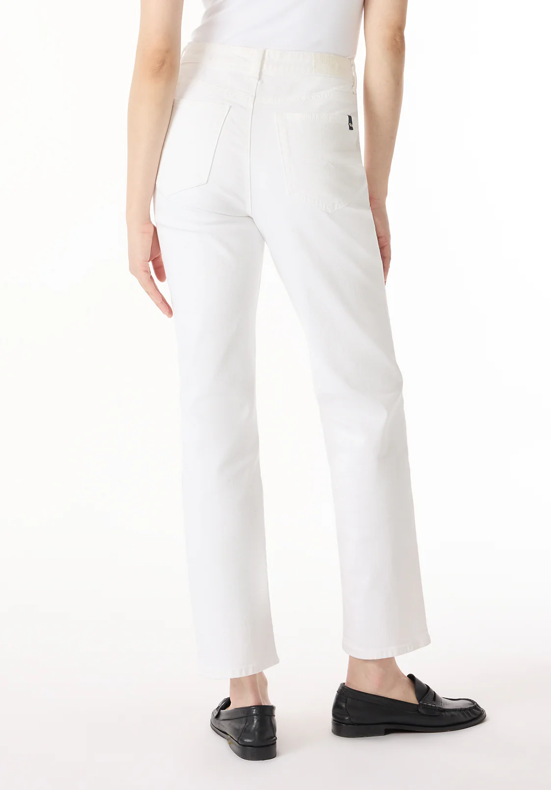 Jayden Women's High Rise Straight Jeans, White - BL16085 - Image 4