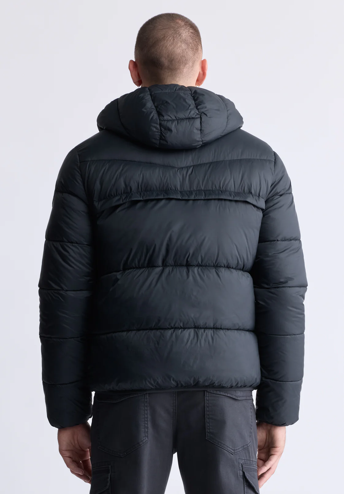 Jerome Men's Hooded Puffer Jacket, Black - OBMEF006 - Image 4