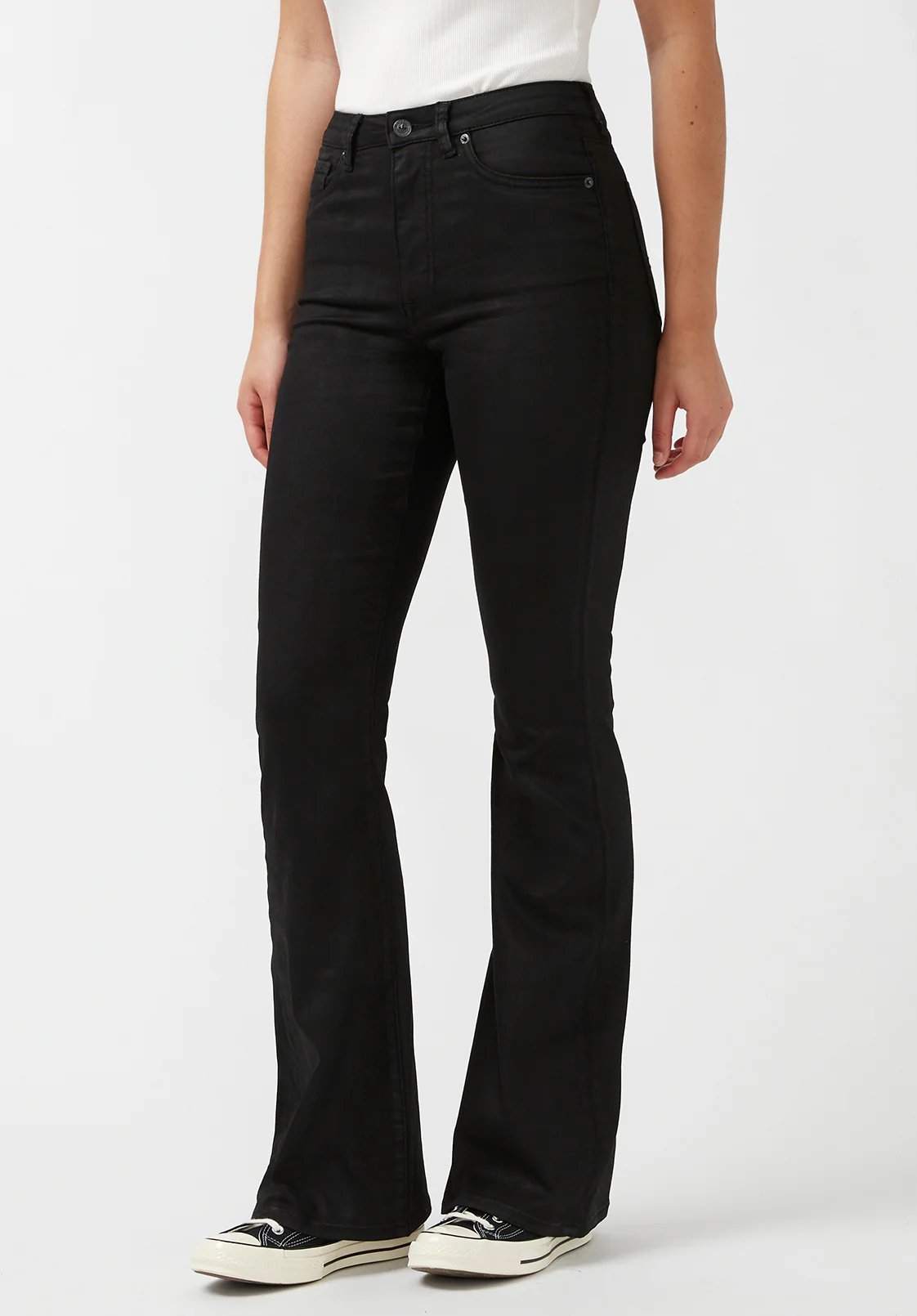 Joplin Women's High Rise Flared Jeans, Coated Wash - BL15945 - Image 4