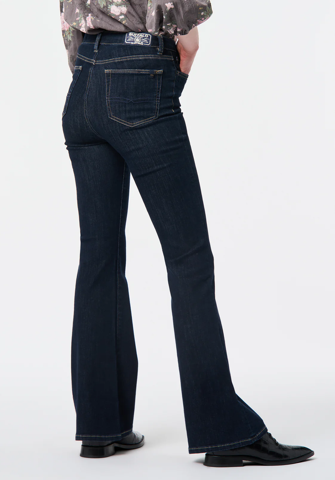 Joplin Women's High Rise Flare Jeans, Rinse Wash - BL16053 - Image 3