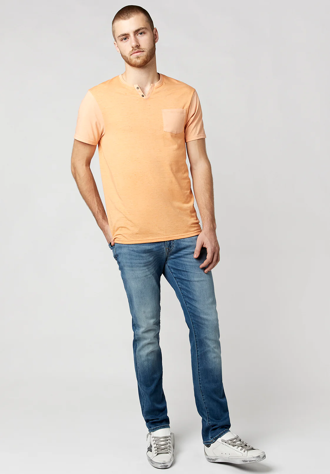 Kaddy Men's Pocket Tee, Shell Coral - BM23555