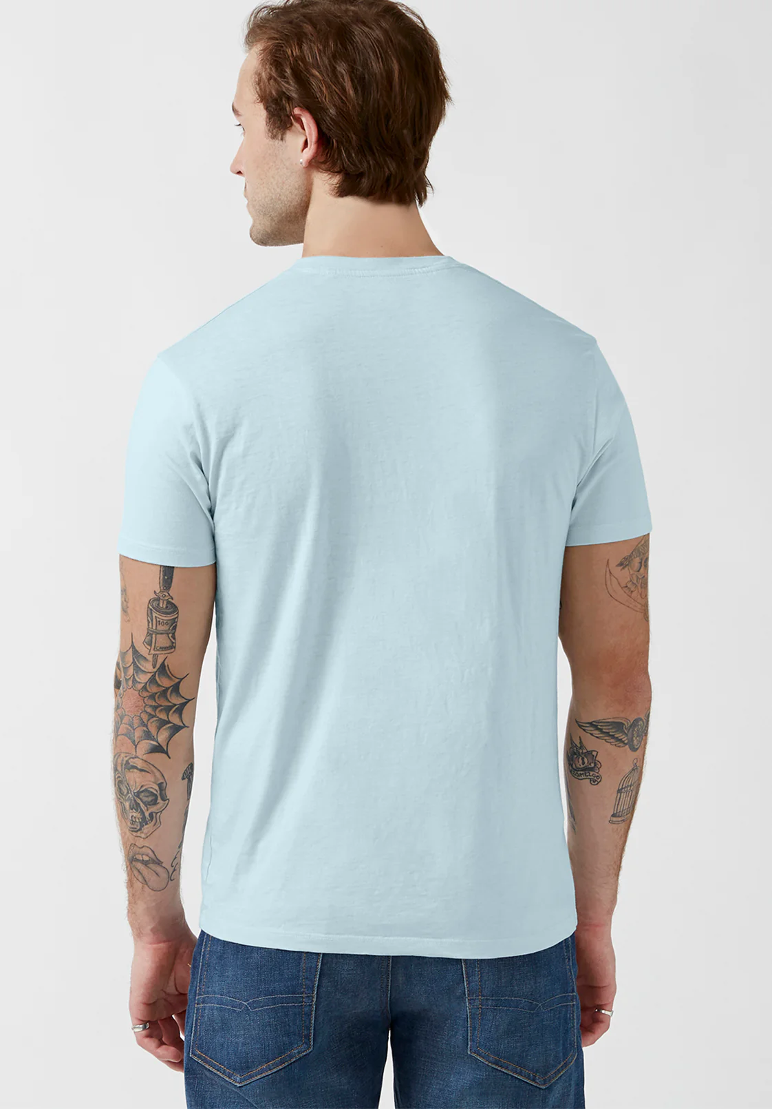 Kaddy Men's Pocket Tee, Sky Blue - BM23991 - Image 3