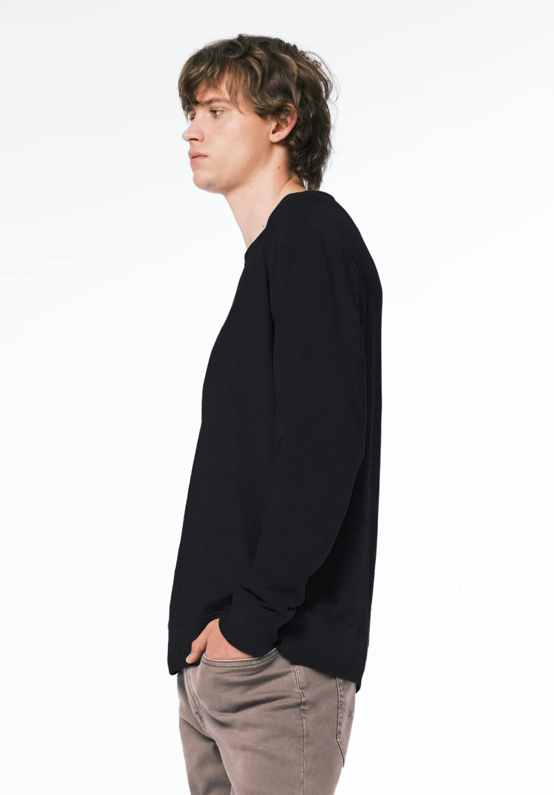 Kalder Men's Long Sleeve Relaxed Top, Black - BM24740 - Image 2