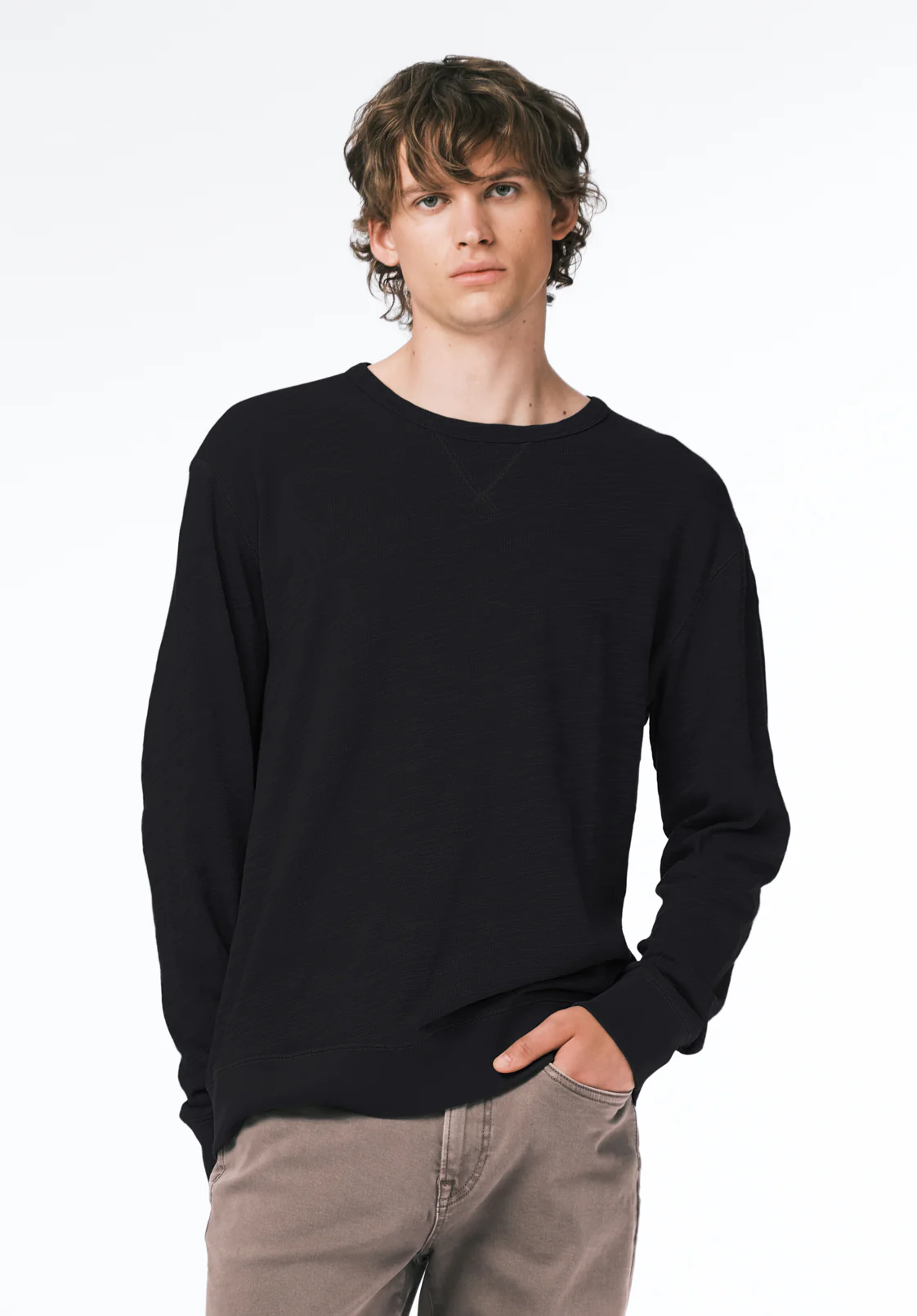 Kalder Men's Long Sleeve Relaxed Top, Black - BM24740 - Image 3
