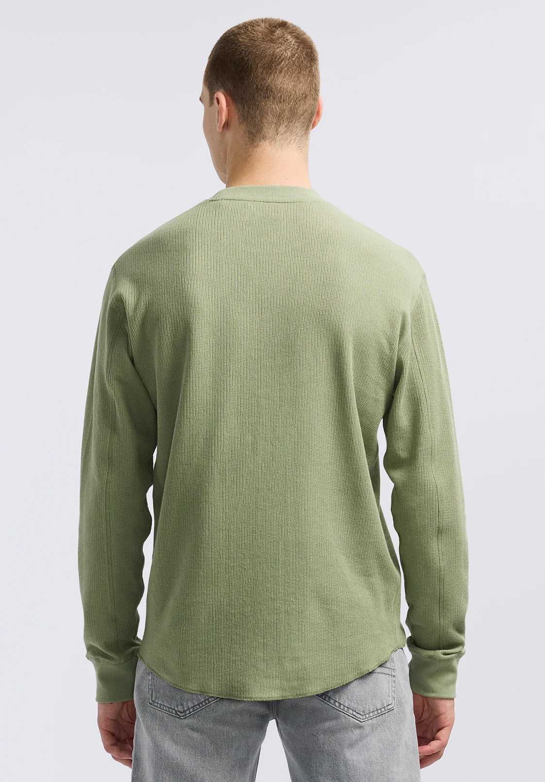 Kaleb Men's Long Sleeve Top, Hedge Green - BM24624 - Image 4