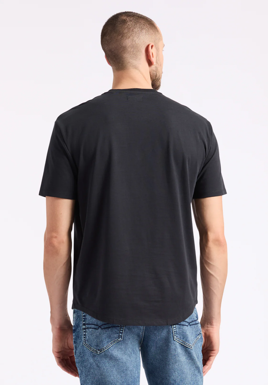 Kamel Men's Short Sleeve Jersey Henley, Black - BM24602 - Image 4