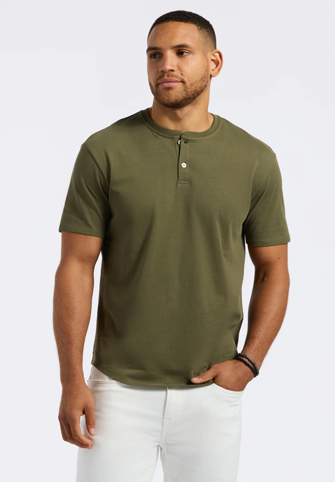 Kamel Men's Short Sleeve Jersey Henley, Fern - BM24602 - Image 2