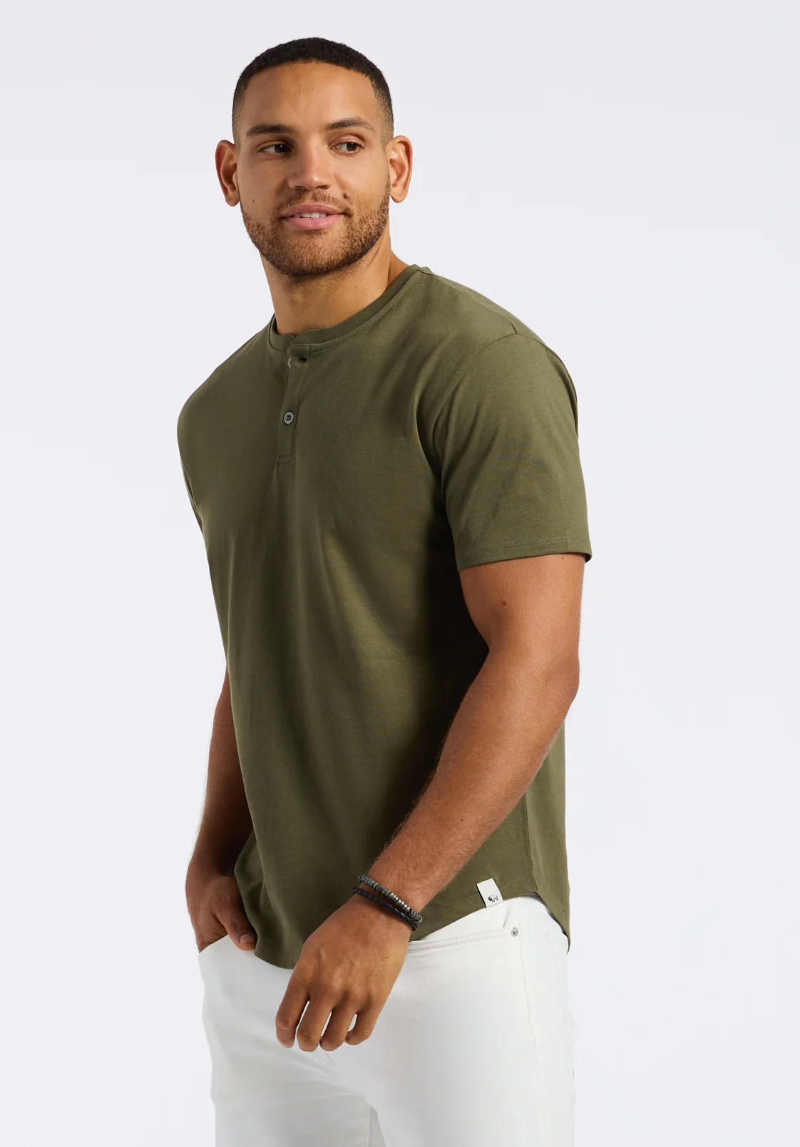 Kamel Men's Short Sleeve Jersey Henley, Fern - BM24602 - Image 3