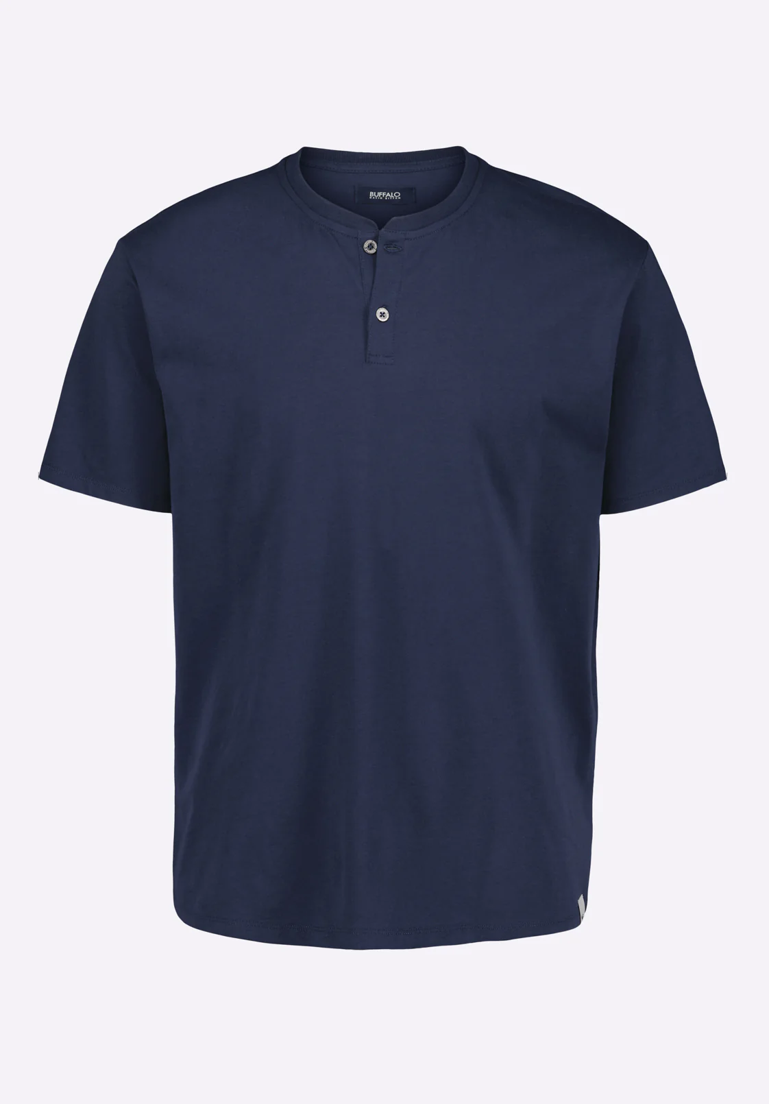 Kamel Men's Short Sleeve Jersey Henley, Midnight Blue - BM24602 - Image 5