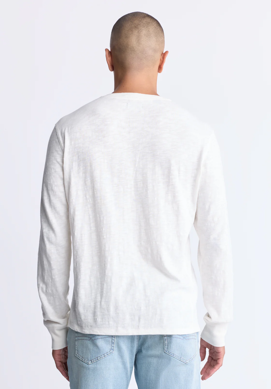 Kandid Men's Long Sleeve Henley, Milk - BM24522 - Image 4