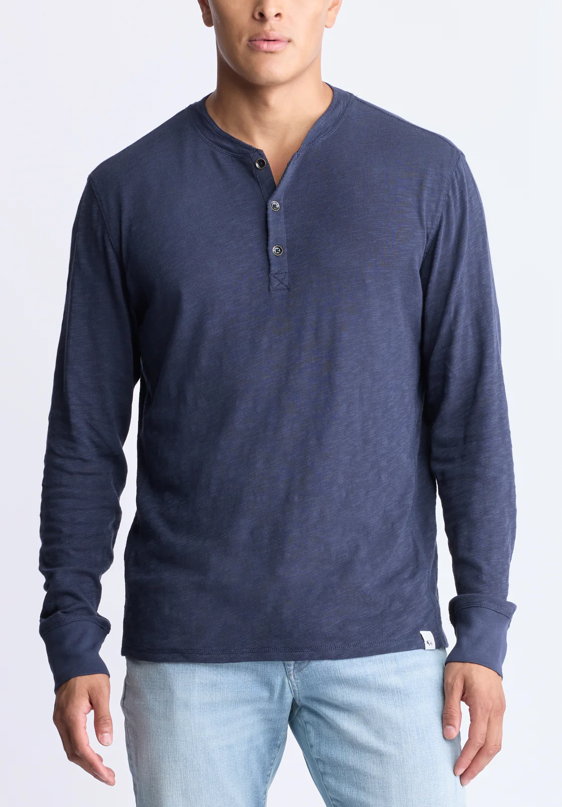 Kandid Men's Long Sleeve Henley, Midnight Blue - BM24522 - Image 3
