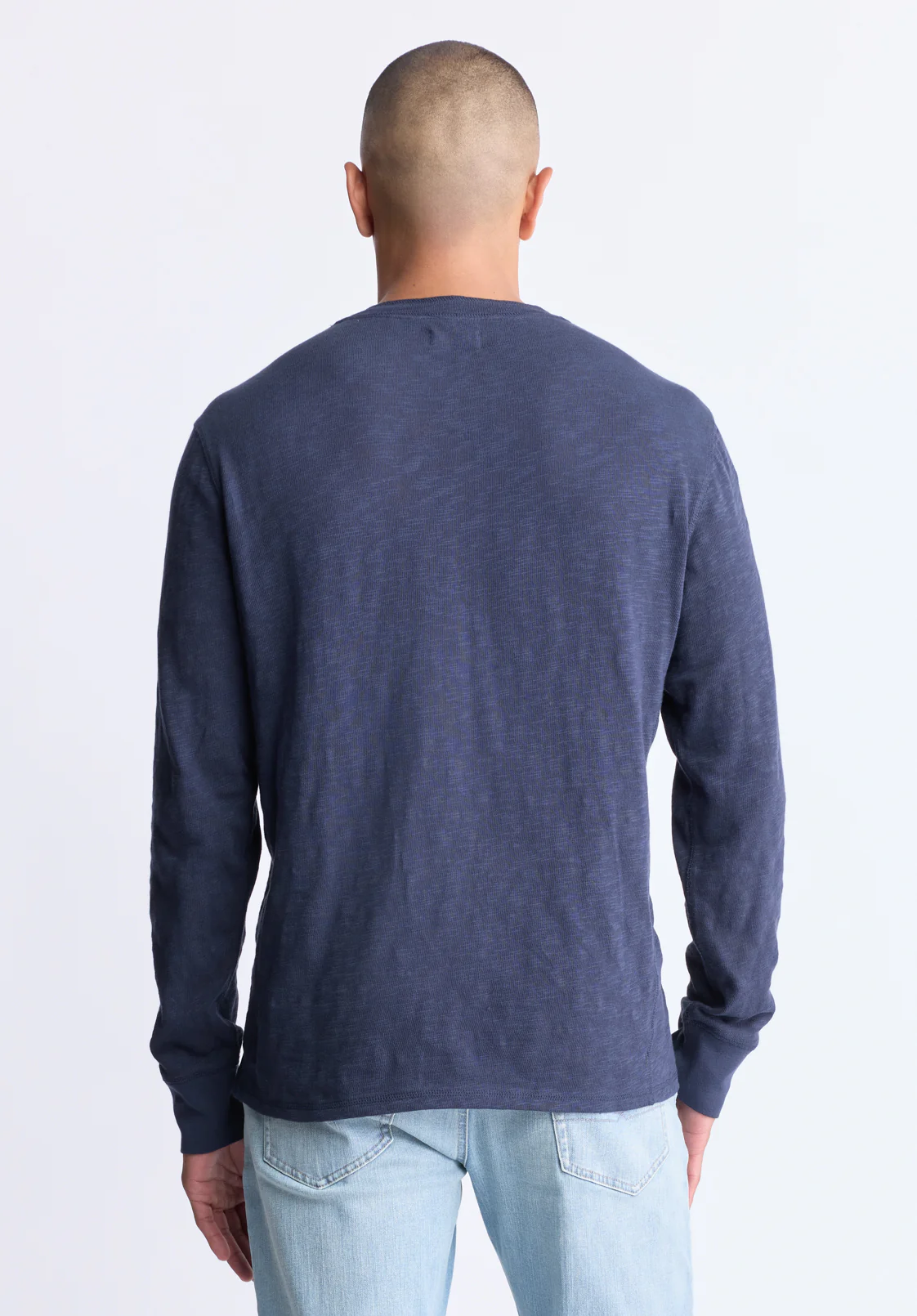 Kandid Men's Long Sleeve Henley, Midnight Blue - BM24522 - Image 5
